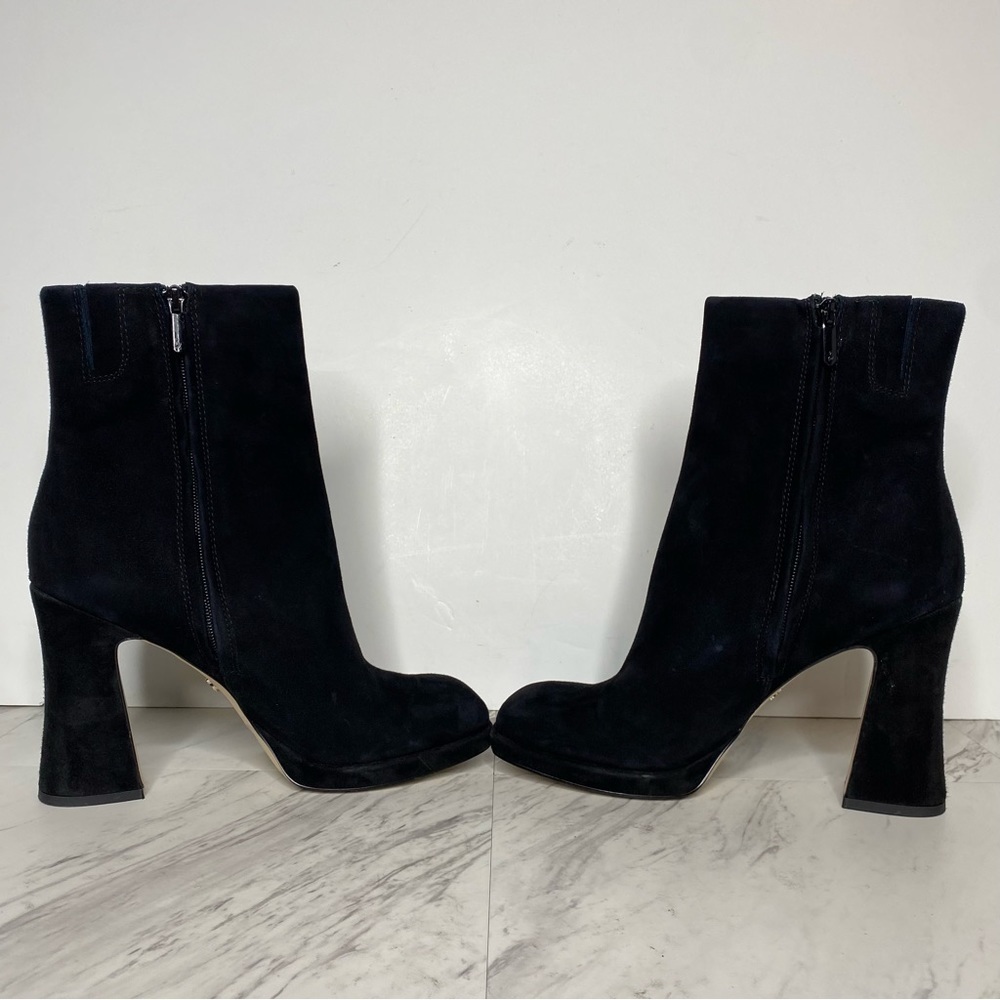 Sam Edelman Jaye Heeled Black Suede Bootie 10M - Picture 5 of 16